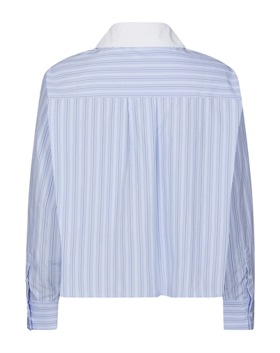 Neo Noir - Defia Stripe Skjorte - Ligt Blue Stripe 